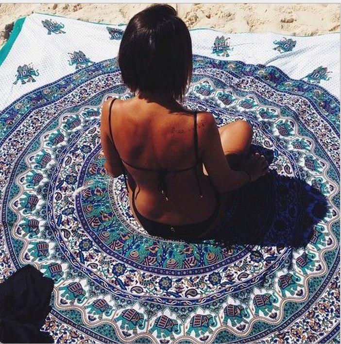 Printed Round Chiffon Beach Scarves