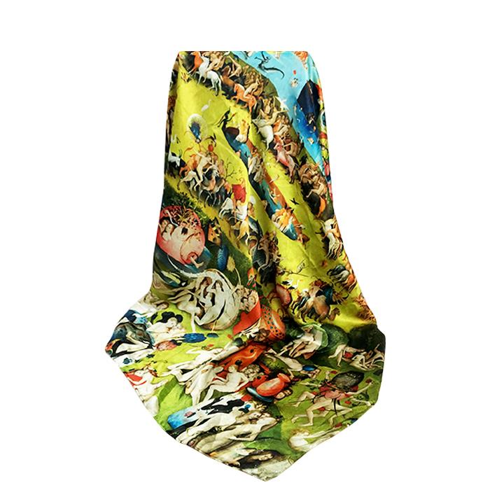 Digital Printing On Silk Satin  Hand Rolled hemming Hijab (1)