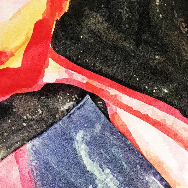 Custom Printed Scarves USA Hand Rolled Hem Silk Satin  (2)