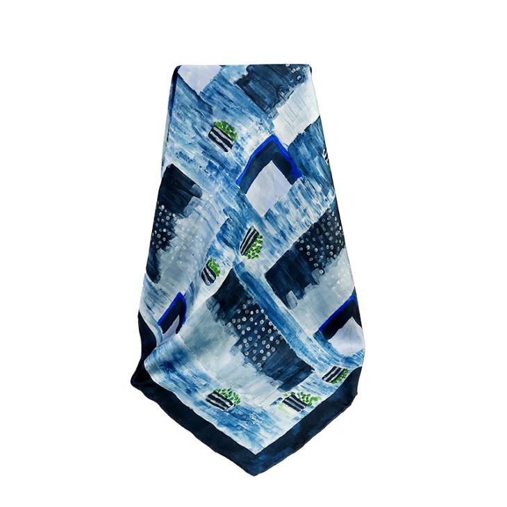 Printed Large Silk Bandana Scarf