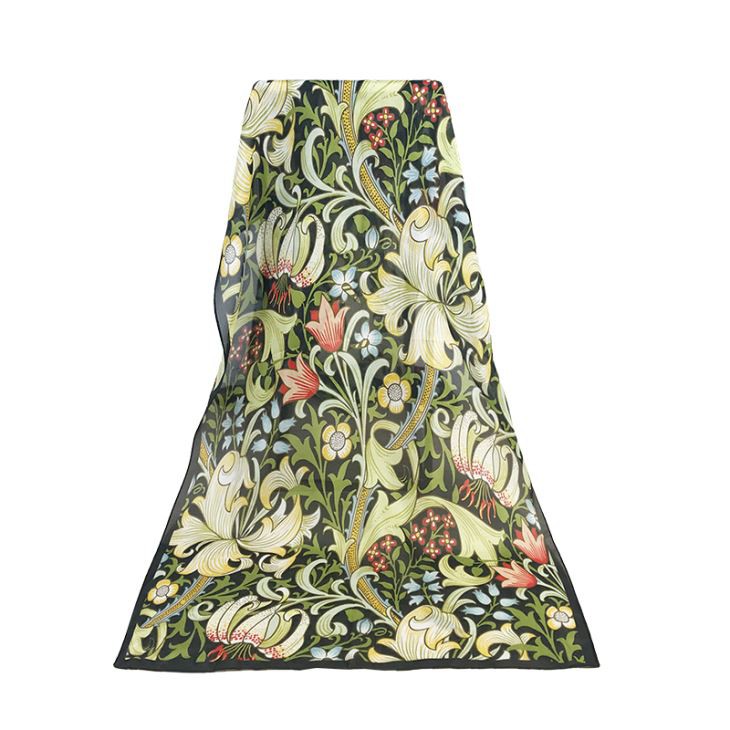 Floral Silk Chiffon Shawl
