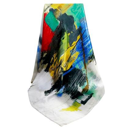 Oil Painting Silk Satin Scarf